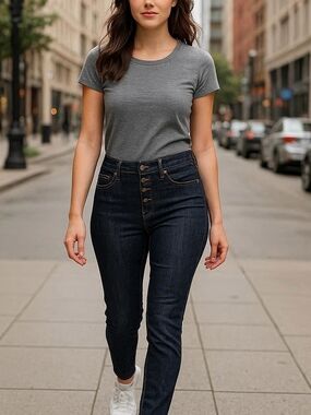 Lee Rider High-Rise Dark Blue Skinny Jeans - Classic Women's Denim